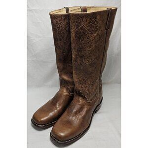 Abilene Boots 16in Shooter Riding Antiqued Brown Cowhide Cowboy Boots Men's 13D